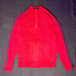 Reebok Half Zip Ribbed Sweater