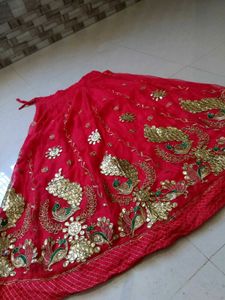 Beautiful Red Rajputi Lehenga Choli Set