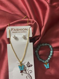 Butterfly Jewelry Set Blue