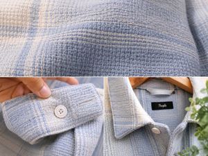 Men's Soft Checked Blue Button-Up Shirt