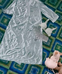 Combo Of Fancy Satin Night Gown