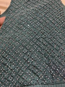 Teal Sequined Neckline Kurta