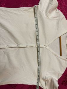 White 3/4 Sleeve V-Neck Top