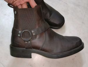 Brown Biker Harness Boots