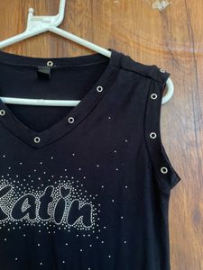 Sparkly Katin Black Sleeveless Top