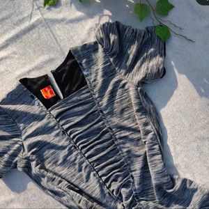 Y2K Grey Ruffle Dress- Cute And Chic