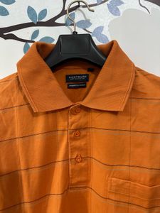 Men's Orange Striped Polo Shirt 🇩🇪