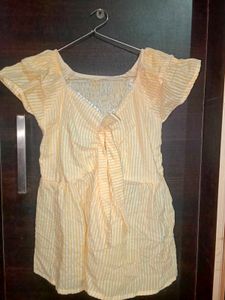 🌼 Yellow Striped Cute Tie-Up Top 🌼