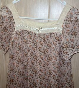 Sheer floral Chiffon Tiered Ruffle Dress