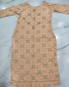 Peach kurti with unique print