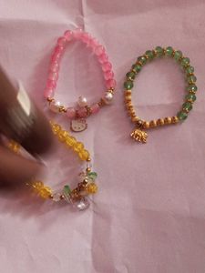 Beaded Charm Bracelet Set pack of 3