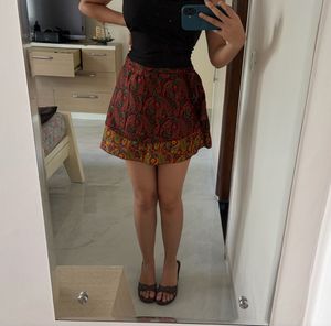 Paisley Wrap Mini Skirt🦚