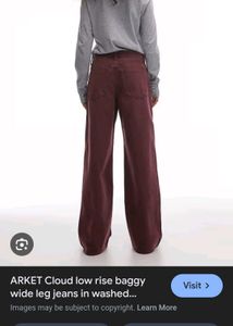 Burgundy Wide Leg Jeans