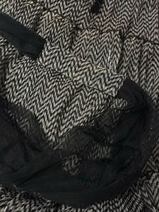 Black Beaded Crop top and lehenga with chunri an