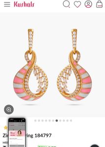 Chic Pink and White Enamel Drop Earrings