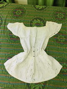 White Off-Shoulder Eyelet Top
