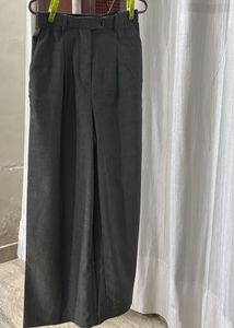 H&M Classic Grey Wide-Leg Trousers