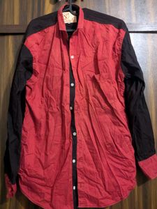 SuperBoys Dark Brown and Red Shirt
