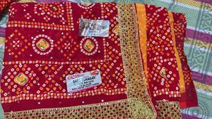 Exclusive Red Bandhani Saree with Blouse