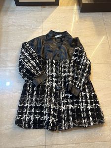 Leather +wool Dress