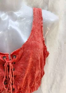 coral crop top
