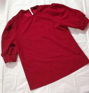 Red Puff Sleeve Top