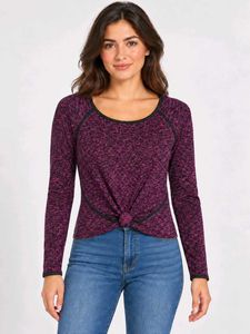 Purple Knot Front Long Sleeve Top