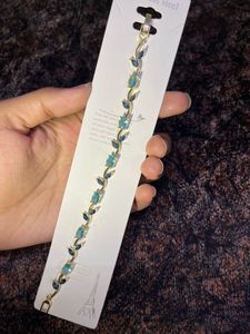 cinderella Blue Crystal Gold Bracelet