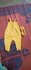 branded romper with hair band