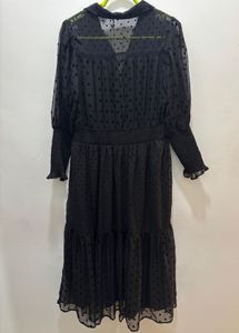 Polka Dot Detail Maxi Dress