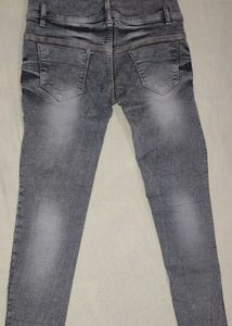 Embellished Grey Wash Jeans