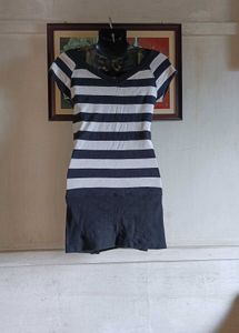 Striped V-Neck Mini Dress