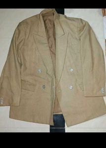 Men's Beige Double-Breasted Blazer