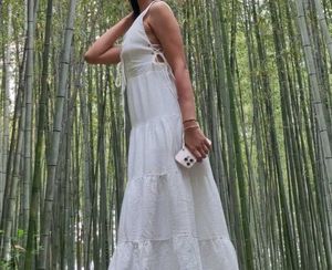 White Tiered Midi Dress