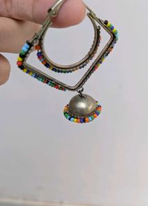 Boho Beaded Jhumka Earrings