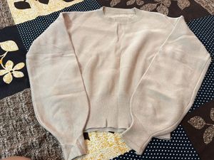 Cozy Knit Sweater with Puff Sleeves