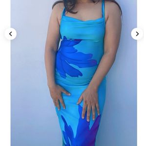 Stunning Blue Floral Maxi Dress