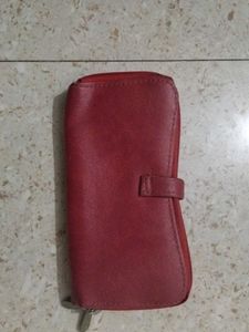 Classic Red Leather Wallet