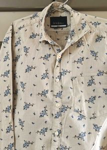 Men's Floral Print Button-Down Shirt