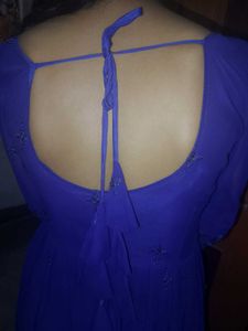 Elegant Blue Embroidered Dress