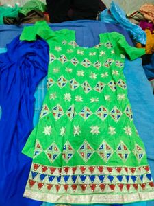 Vibrant Green Kurta Set with Dupatta