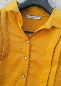 Mustard Yellow Collared ​Shirt Dress👗.