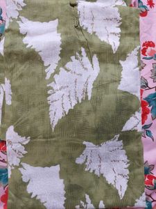 Stylish Green Floral Kurta Set with Dupatta(unstit