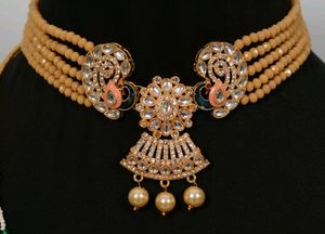 🆕Beautiful choker set.        jewelry, necklace, choker, forever21, beauty, women, beads, kundan, jaipurjewelry, earrings, chain,