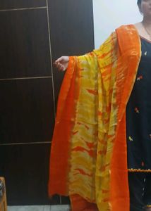 Black embroidery  Kurta Set with flat Salwar and