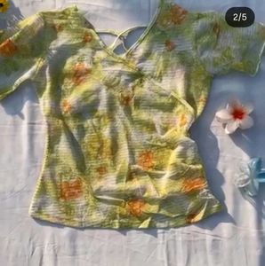 Floral Wrap Top