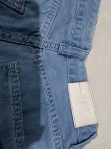 Two-Tone Wide Leg Jeans