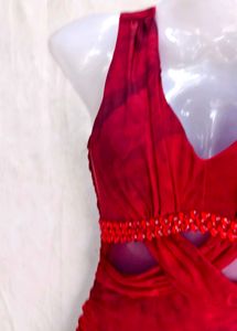 Stunning Ruched Red Party Dress