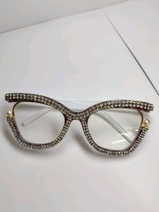 Designer Rhinestone Cat-Eye Glasses