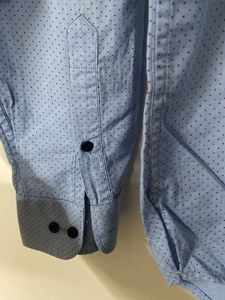 Men's Blue Patterned Dress Shirt